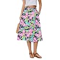 Witsmile Women's Summer Boho High Waist Pleated Flowy Midi Skirt