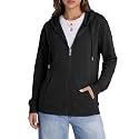 Witsmile Zip Up Hoodie Women Plus Size Hood Sweatshirt Soft Knit Stretchy