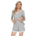WiWi Bamboo Viscose Womens Pajamas Cooling Sleepwear for Hot Flashes S-4X