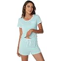 WiWi Bamboo Viscose Womens Pajamas Cooling Sleepwear for Hot Flashes S-4X