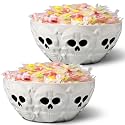 Wiwiqing 2 Pcs Halloween Candy Bowls Skeleton Skull Plastic Bowl Dish