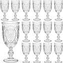 Wiwiqing 24 Pcs Plastic Wine Glasses Vintage Goblets,Clear