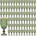 Wiwiqing 48 Pcs Plastic Wine Glasses Vintage Goblets,Olive Green