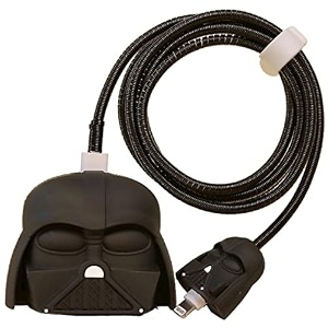 cute 3d silicone 360 protection charger case cover compatible for i-phone 18w - 20w charger stylish spiral cable protective cover for i-phone charger 18w-20w darth vader multicolor