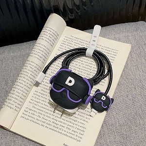 cute 3d silicone 360 protection charger case cover compatible with iphone 18w-20w chargers purple 4 count