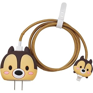 cute 3d silicone 360 protection charger case cover compatible with iphone 18w-20w chargers dark squirrel multicolor