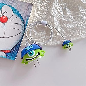 cute 3d silicone 360 protection charger case cover compatible for i-phone 18w - 20w charger stylish spiral cable protective cover for i-phone charger 18w-20w mu-mike multicolor