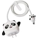 Cute 3D Silicone 360 Protection Charger Case Cover Compatible for i-Phone 18W - 20W Charger, Stylish Spiral Cable Protective Cover for i-Phone Charger 18W-20W (Panda) Multicolor