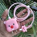 Cute 3D Silicone 360 Protection Charger Case Cover Compatible for i-Phone 18W - 20W Charger, Stylish Spiral Cable Protective Cover for i-Phone Charger 18W-20W (Loopy) Multicolor