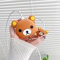 Cute 3D Silicone 360 Protection Charger Case Cover Compatible for i-Phone 18W - 20W Charger, Stylish Spiral Cable Protective Cover for i-Phone Charger 18W-20W (Teddy-Bear) Multicolor