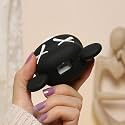Cute 3D Silicone 360 Protection Charger Case Cover Compatible for i-Phone 18W - 20W Charger, Stylish Spiral Cable Protective Cover for i-Phone Charger 18W-20W (KAWS-Black)