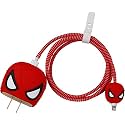 Cute 3D Silicone 360 Protection Charger Case Cover Compatible for i-Phone 18W - 20W Charger, Stylish Spiral Cable Protective Cover for i-Phone Charger 18W-20W (SPOIDERMAN) Multicolor
