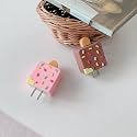 Cute 3D Silicone 360 Protection Charger Case Cover Compatible for i-Phone 18W - 20W Charger, Stylish Spiral Cable Protective Cover for i-Phone Charger 18W-20W (Choco-BAR) Multicolor