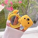 Cute 3D Silicone 360 Protection Charger Case Cover Compatible for i-Phone 18W - 20W Charger, Stylish Spiral Cable Protective Cover for i-Phone Charger 18W-20W (Pooh) Multicolor
