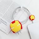 Cute 3D Silicone 360 Protection Charger Case Cover Compatible for i-Phone 18W - 20W Charger, Stylish Spiral Cable Protective Cover for i-Phone Charger 18W-20W (IRONMEN) Multicolor