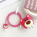 Cute 3D Silicone 360 Protection Charger Case Cover Compatible for i-Phone 18W - 20W Charger, Stylish Spiral Cable Protective Cover for i-Phone Charger 18W-20W (LOTSO) Multicolor