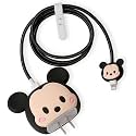 Cute 3D Silicone 360 Protection Charger Case Cover Compatible for i-Phone 18W - 20W Charger, Stylish Spiral Cable Protective Cover for i-Phone Charger 18W-20W (Mickey) Multicolor
