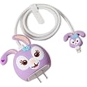 Cute 3D Silicone 360 Protection Charger Case Cover Compatible for i-Phone 18W - 20W Charger, Stylish Spiral Cable Protective Cover for i-Phone Charger 18W-20W (Cute Bunny) Multicolor