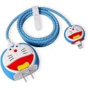 Cute 3D Silicone 360 Protection Charger Case Cover Compatible for i-Phone 18W - 20W Charger, Stylish Spiral Cable Protective Cover for i-Phone Charger 18W-20W (DOREMON) Multicolor