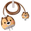 Cute 3D Silicone 360 Protection Charger Case Cover Compatible for i-Phone 18W - 20W Charger, Stylish Spiral Cable Protective Cover for i-Phone Charger 18W-20W (Light Squirrel) Multicolor