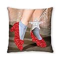 Wizard of Oz Ruby Slippers Bedding Super Soft Plush Square Decorative Pillow, 16 in, (Officially Licensed Product) by Franco Collectibles