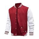 Wizoat Mens Varsity Jacket Lightweight Waffle Letterman Bomber Jackets