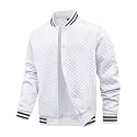 Wizoat Mens Varsity Jacket Lightweight Waffle Letterman Bomber Jackets