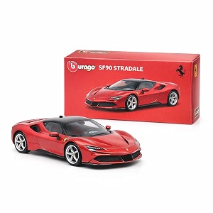wizplex bburago official licensed ferrari sf90 stradale 164 scale die cast metal toy car with opening front doors - collectible miniature model for display and gifting ages 3 and up