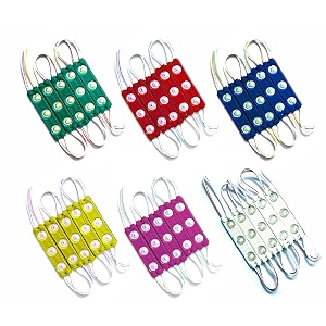 wizzo pack of 30 pieces dc 12v optical 3 led diffused module light lamp bulb multipurpose use for home temple decoration diy projects hobby kit 5 pieces each red green blue yellow white pink