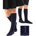 WKLOUYHE Kid's Knee High Cotton Socks for Girls Boys and Toddlers, Solid Color Long School Uniform Socks_Pack Of 04