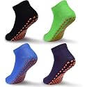 WKLOUYHE Kids Anti-Skid Trampoline Socks 4 Pairs