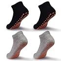 WKLOUYHE Kids Anti-Skid Trampoline Socks 4 Pairs