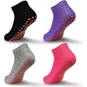 WKLOUYHE Kids Anti-Skid Trampoline Socks 4 Pairs