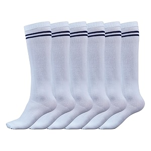 wklouyhe kids school socks for boys and girlsknee long length soft cotton uniform stripes socks_pack of 06