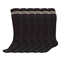 WKLOUYHE Kids school socks for boys and girls,Knee Long Length soft cotton uniform Stripes socks_Pack Of 06