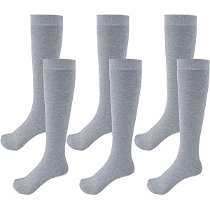 wklouyhe unisex kid39s school uniform cotton knee high socks_pack of 06