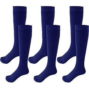 wklouyhe unisex kid39s school uniform cotton knee high socks_pack of 06