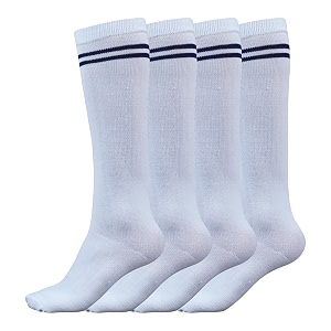 WKLOUYHE White Colour with Navy Stripes Design