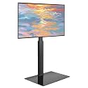 WKWKER Floor TV Stand for 27-65 inch LED Screen Adjustable TV Stand with Mount Swivel Floor Televisions Stand with Tempered Glass Base for Corner Bedroom Living Room Max VESA 400x400mm
