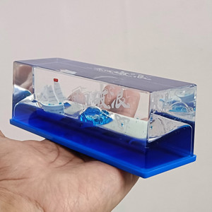 wleworldlookenterprises white ship cruise ship toy in box liquid wave cruise fluid  diffuser cruise ship fluid drift bottle unsinkable decor wavy in a box unsinkable titanic toy cruise ship