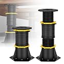 Wlrrcwdttc 2 Pcs Adjustable Height Bed Support Legs, 8.5-13 inch, Black Plastic, Bed Frame/Bed Center Slat Support, Reinforcement Parts