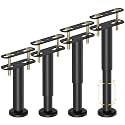 Wlrrcwdttc 4 Pcs Adjustable Height Bed Support Legs 5.9-10.5 inch, Bed Frame Center Support Legs for Bed Frame/Bed Center Slat/Furniture,Heavy Duty Metal Bed Replacement Legs Bed Slats Support Legs