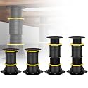 Wlrrcwdttc 4 Pcs Adjustable Height Bed Support Legs 6.9-9.8 inch, Bed Frame Center Support Legs for Bed Frame/Bed Center Slat,Bed Support Reinforcement Parts Bed Slats Support Leg Bed Replacement Legs