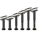 Wlrrcwdttc 6 Pcs Adjustable Height Bed Support Legs 7.08-12.6 inch, Bed Frame Center Support Legs for Bed Frame/Bed Center Slat/Furniture, Heavy Duty Metal Bed Replacement Legs Bed Slats Support Legs