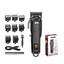 WMARK NG-1001 Salon Series 6600 RPM motor Professional cord/cordless Zero overlap blade Hair Clipper Set 8 Guide Comb & 4 Taper Lever Cutting levels LED Display 2500 mAh battery 300 min, Model 16
