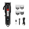 WMARK NG-1005 Salon Series 7500 RPM motor Professional cord/cordless 0 overlap blade Hair Clipper with Adjustable Fade Blade, 2000mAh Battery, 4 Taper Lever Cutting level LED Display 280 min, Model 19