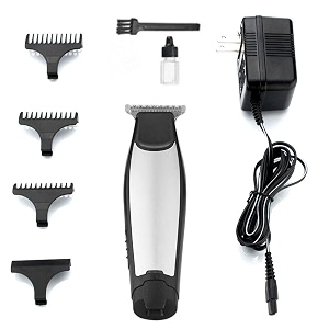 wmark men ng-999 pro li outliner cordless t blade hair clipper professional 01 gapped outlining for barbers 01mm balding shape up runtime 90 min black