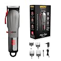 WMARK Professional Zero Gapped Hair Clipper Self Sharpening Blade 7000 RPM Magnetic Motor charging adaptor 4 Guide Comb Taper Lever Adjustments for close cut trimming for men Runtime 300 min, Model 8