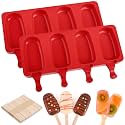 WMKGG Popsicle Silicone Molds Set, 2 PCS Ice Cream Molds
