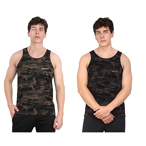 wmx sleeveless army print sports vest camouflage